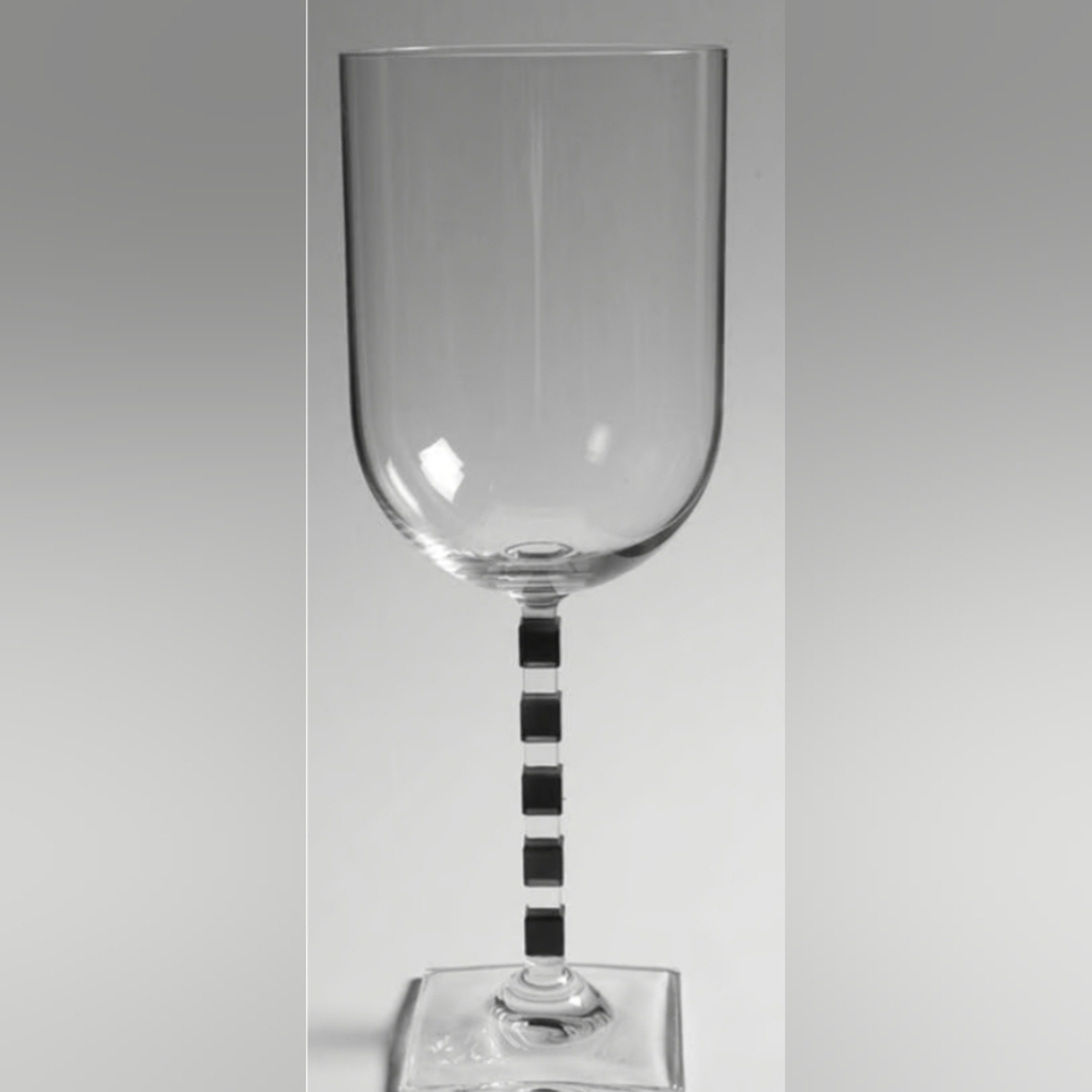 Water Goblet Viewpoint Black by MIKASA - Set of 4 Fine Crystal Preowned